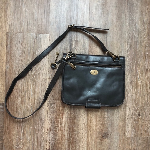 Fossil Black Leather Crossbody - Picture 3 of 6